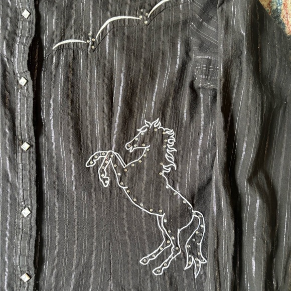 Vintage Panhandle Slim Horse Bedazzled Button-up Shirt Size XL - Picture 4 of 4